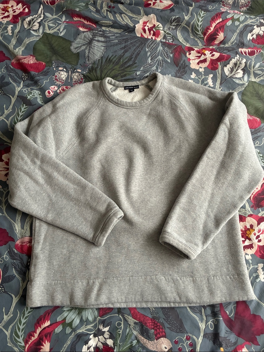 James Perse  Lightweight Crewneck Sweatshirt - Light Gray